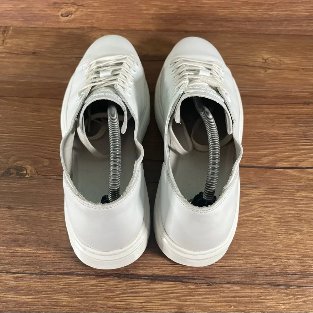 Men's White Leather Low-Top Sneakers